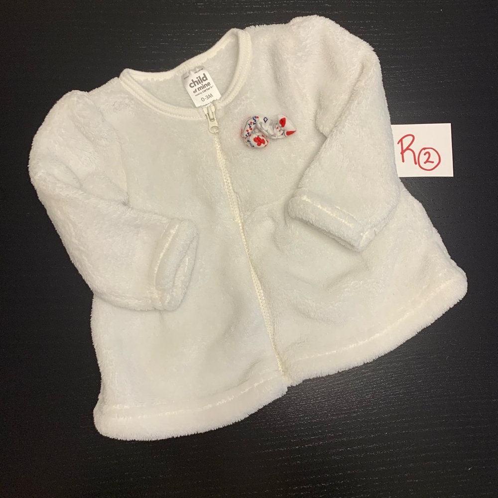 ⭐️2/$6.00⭐️ Carter’s (Child of Mine) 0-3m White Jacket